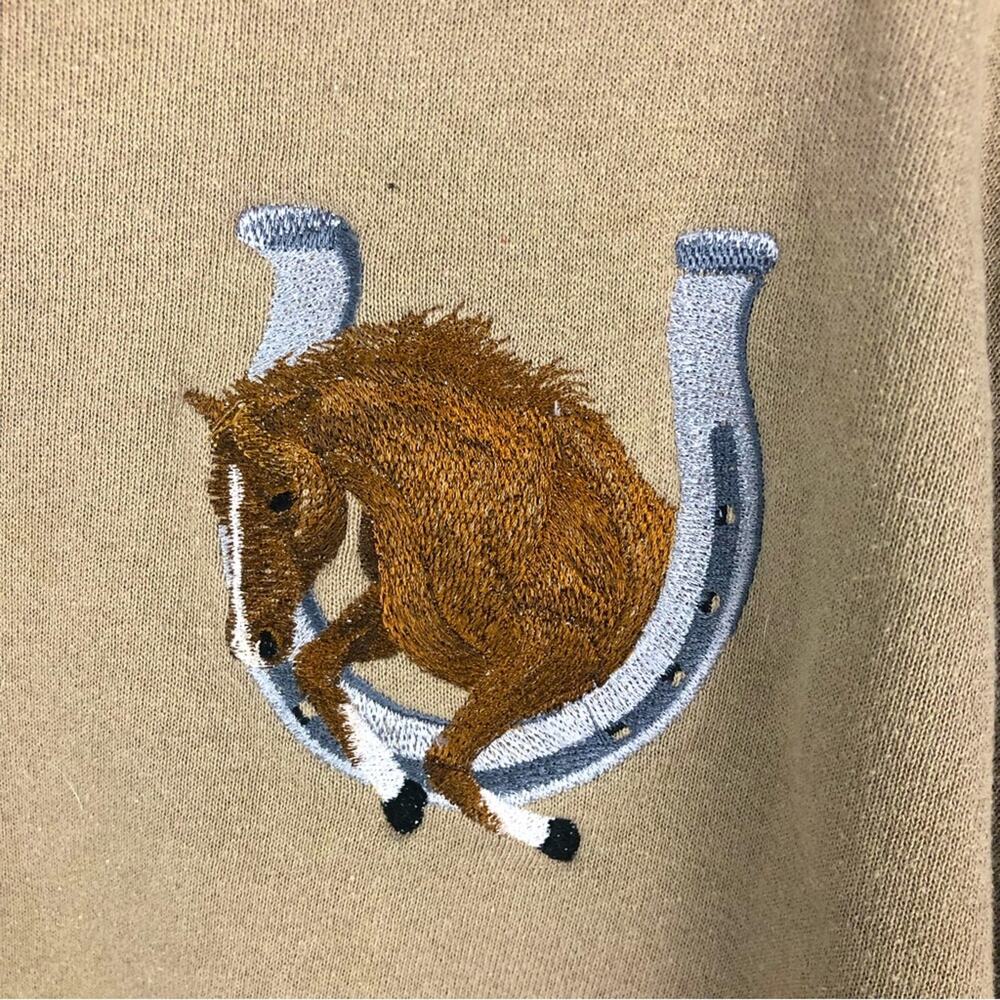 Vintage Horse Horseshoe Embroidered Sweatshirt